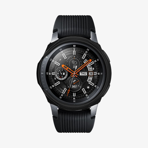 ACS06394 - Galaxy Watch 6 Classic (47mm) Case Liquid Air in matte black showing the front